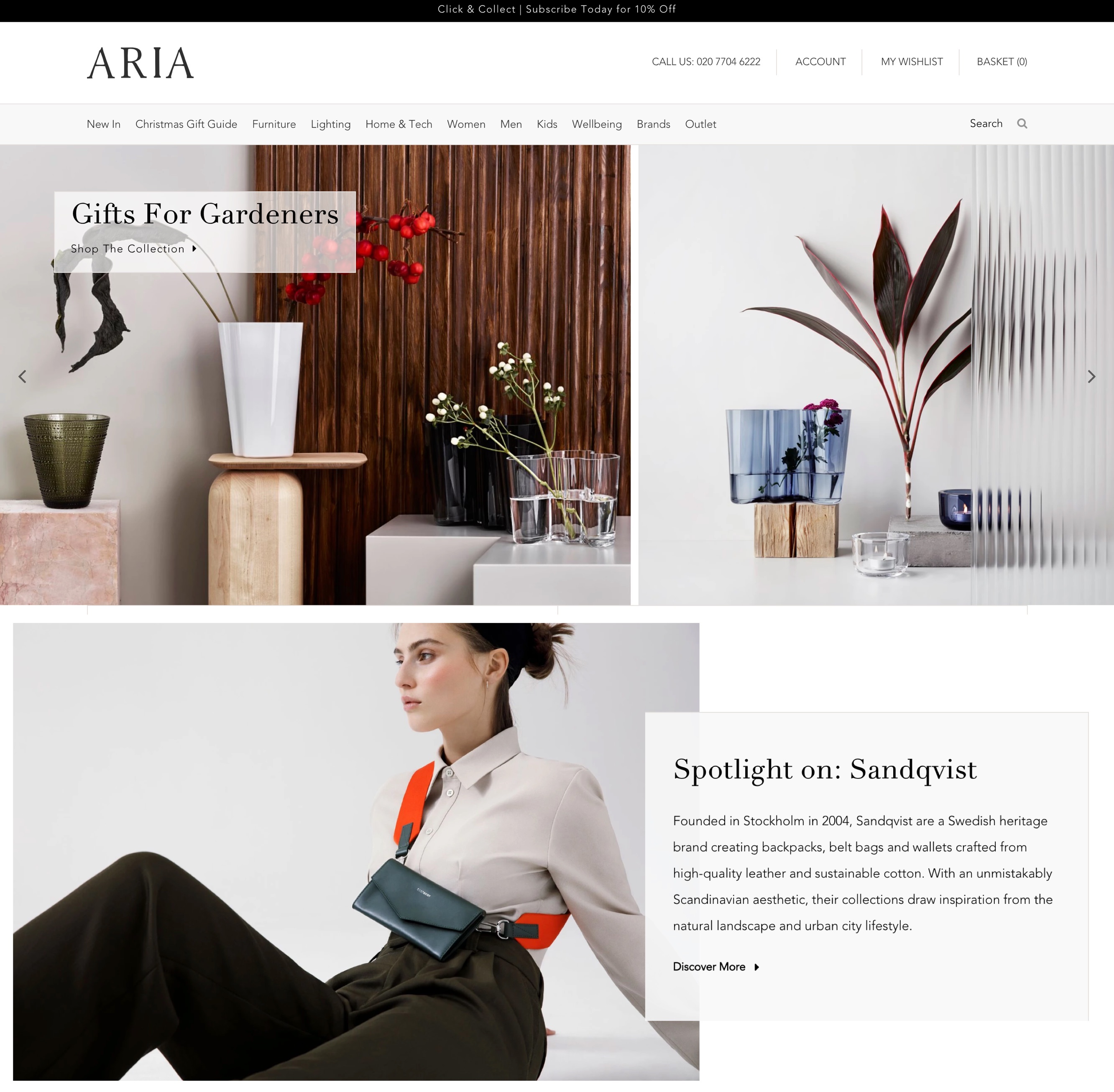 Aria homepage