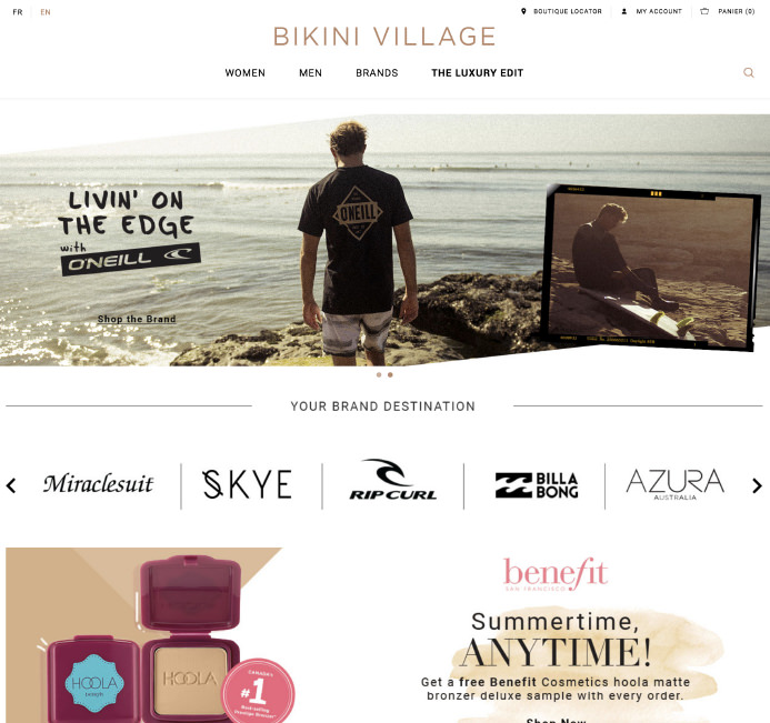 Bikini Village beachwear swimwear ecommerce inspiration