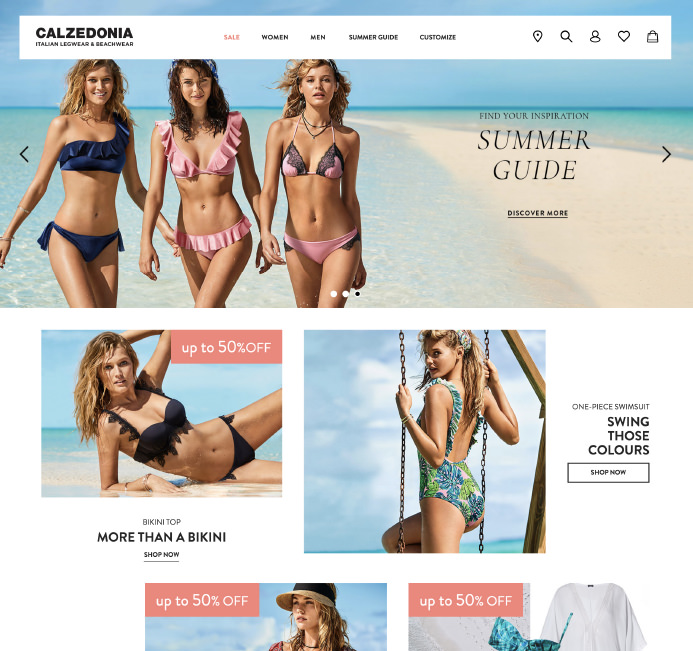Calzedonia beachwear swimwear ecommerce inspiration