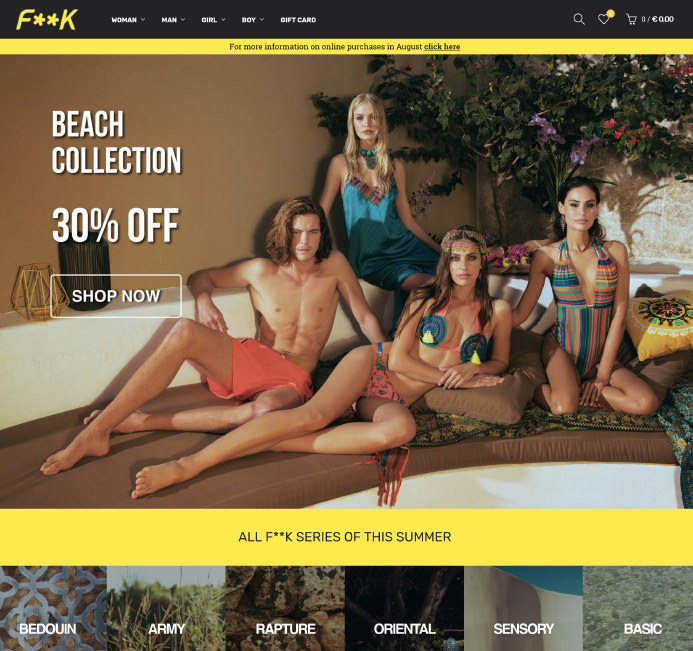 Effek beachwear swimwear ecommerce inspiration