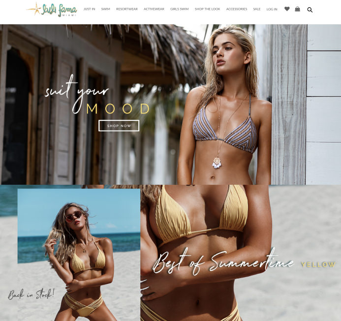 Luli Fama beachwear swimwear ecommerce inspiration