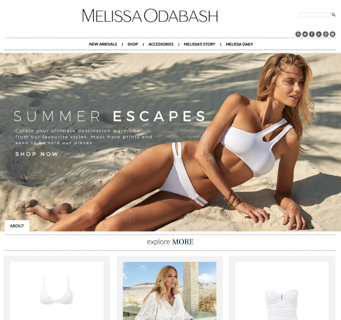 Melissa Odabash beachwear swimwear ecommerce inspiration