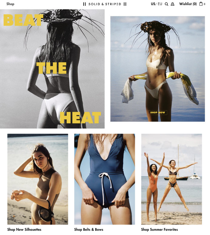Solid and Striped beachwear swimwear ecommerce inspiration