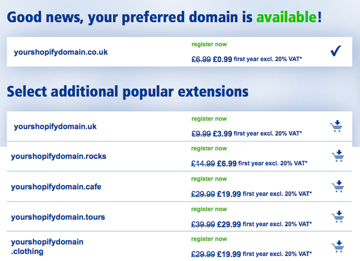 domain results
